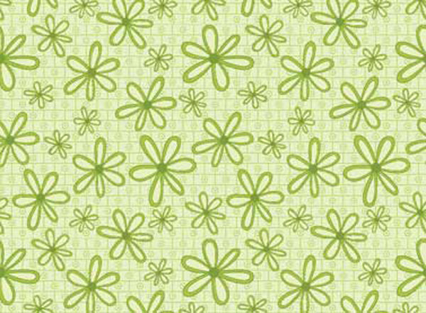 102016 Basically Hugs Daisies Green by Helen Stubbings 100% cotton