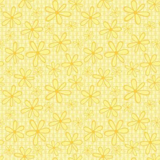102021 Basically Hugs Daisies Yellow by Helen Stubbings 100% cotton