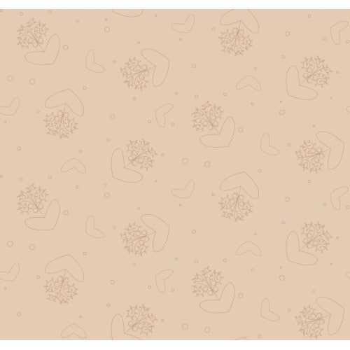 102032 Basically Hugs Happy Hearts Beige by Helen Stubbings 100% cotton