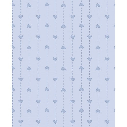 102046 Basically Hugs Hearts Blue by Helen Stubbings 100% cotton