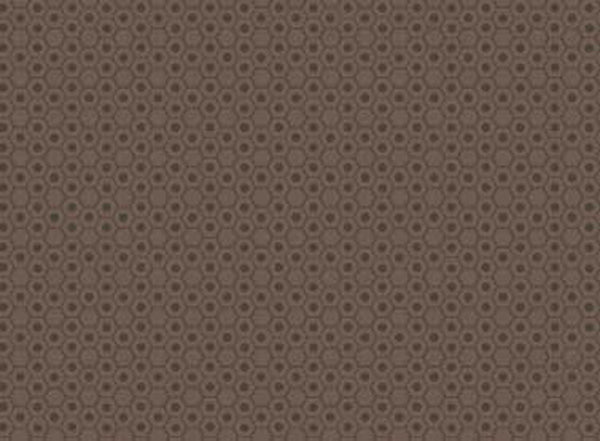 102054 Basically Hugs Honeycomb Dark Brown by Helen Stubbings 100% cotton