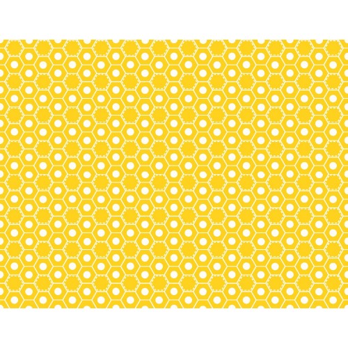 102057 Basically Hugs Honeycomb Yellow by Helen Stubbings 100% cotton