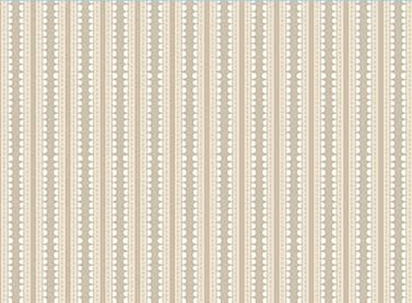 102063 Basically Hugs Scallop Stripes Tan by Helen Stubbings 100% cotton