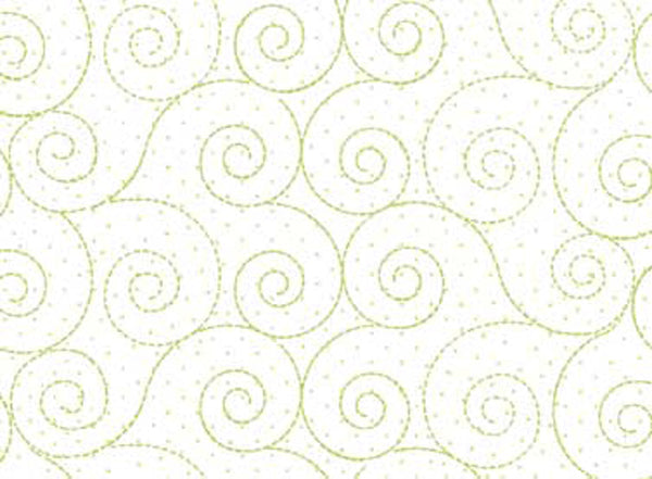 102065 Basically Hugs Swirls Green on Cream by Helen Stubbings 100% cotton