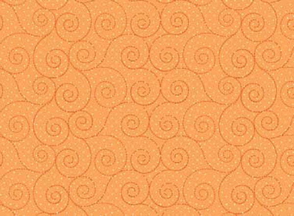 102068 Basically Hugs Swirls Orange by Helen Stubbings 100% cotton
