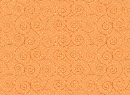102068 Basically Hugs Swirls Orange by Helen Stubbings 100% cotton