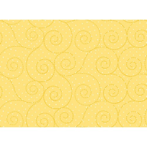 102073 Basically Hugs Swirls Yellow by Helen Stubbings 100% cotton