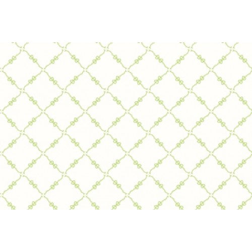 102074 Fancywork Box Bows Green on Cream by Helen Stubbings 100% cotton