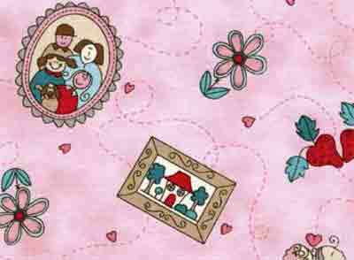 102089 Nice People Nice Things Pink Print by Helen Stubbings 100% cotton