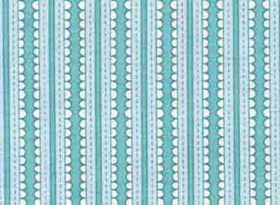 102091 Nice People Nice Things Scallop Stripe Light Teal by Helen Stubbings 100% cotton