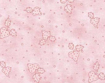 102095 Nice People Nice Things Strawberries Pink by Helen Stubbings 100% cotton