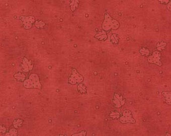 102096 Nice People Nice Things Strawberries Red by Helen Stubbings 100% cotton