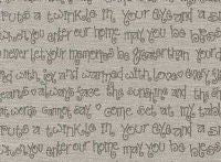 102098 Nice People Nice Things Writing Grey by Helen Stubbings 100% cotton