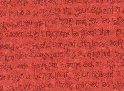 102100 Nice People Nice Things Writing Red by Helen Stubbings 100% cotton