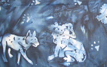 104006 Australian Themed Batik Blue by Nutex 100% cotton