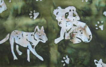 104007 Australian Themed Batik Green by Nutex 100% cotton