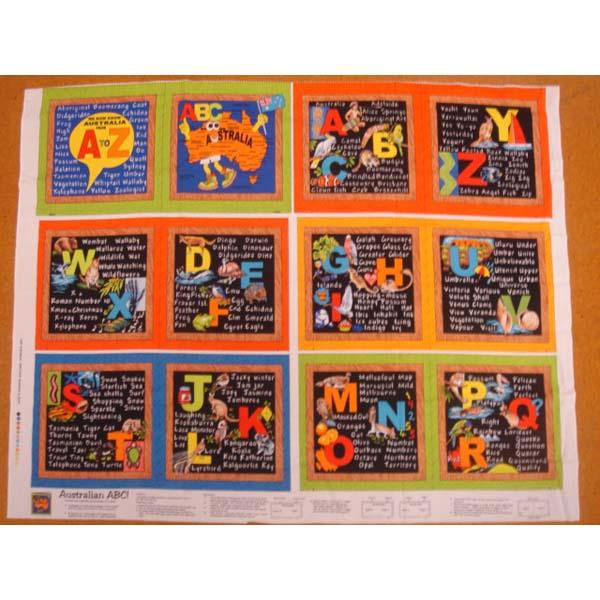 104029 Australia ABC Fabric Cloth Book Panel by Nutex