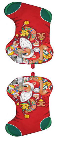 104035 Hoppy the kangaroo Christmas Stocking Panel Medium by Nutex
