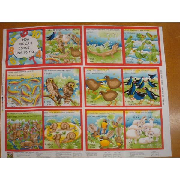 104039 New Zealand Counting Fabric Cloth Book Panel by Nutex