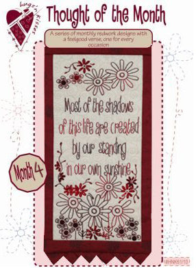 201107 Thought of the Month 4 Stitchery Pattern by Hugs n Kisses