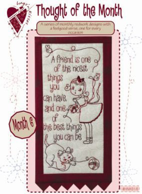 201109 Thought of the Month 6 Stitchery Pattern by Hugs n Kisses