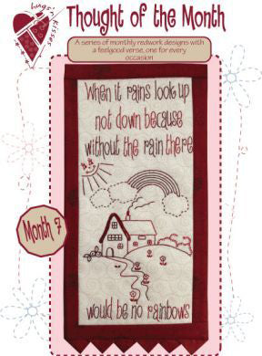 201110 Thought of the Month 7 Stitchery Pattern by Hugs n Kisses