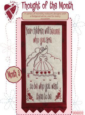 201112 Thought of the Month 9 Stitchery Pattern by Hugs n Kisses
