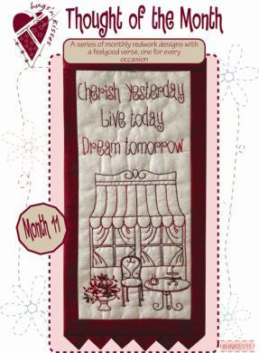 201114 Thought of the Month 11 Stitchery Pattern by Hugs n Kisses