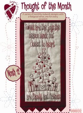 201115 Thought of the Month 12 Stitchery Pattern by Hugs n Kisses