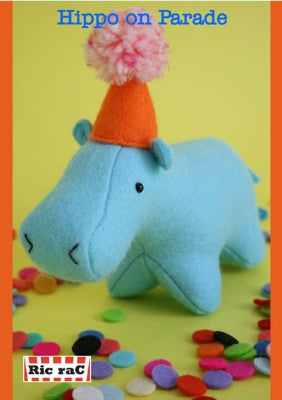 208017 Hippo on Parade Pattern by Ric Rac Creative Card