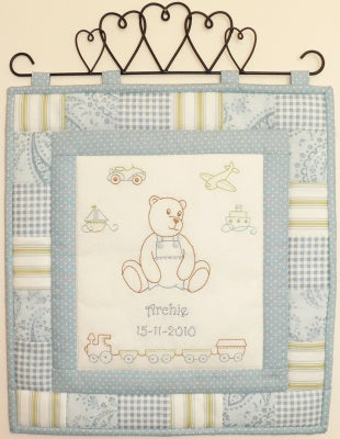 210002 Archie Birth Stitchery Pattern by Teddlywinks