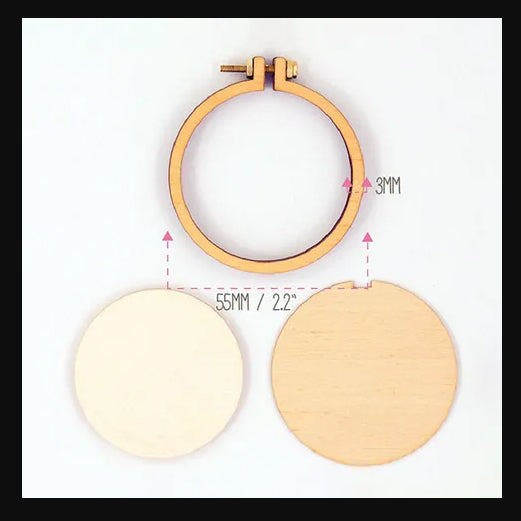 315005 Miniature Embroidery Hoop 5.5cm Timber