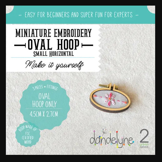315010 Miniature Embroidery Hoop Oval Small Horizontal Timber