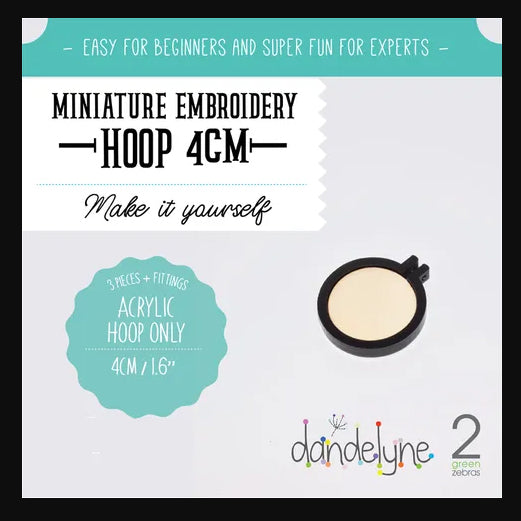 315021 Miniature Embroidery Hoop 4cm Acrylic Black