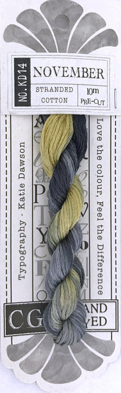 405014 Cottage Garden Thread Typography Range KD14 November
