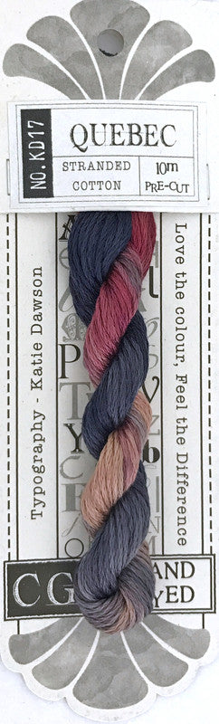 405017 Cottage Garden Thread Typography Range KD17 Quebec
