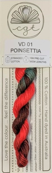 407001 Cottage Garden Thread Feathers & Petals Range VD01 Poinsettia