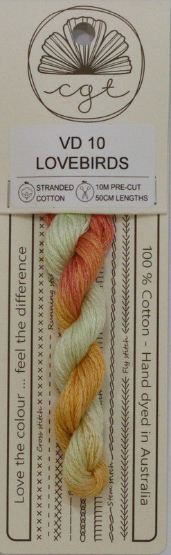 407010 Cottage Garden Thread Feathers & Petals Range VD10 Lovebirds