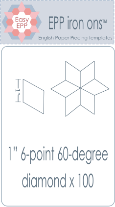 501004 Pack of 100 x 1in 60' diamond iron on washaway precut paper EPP