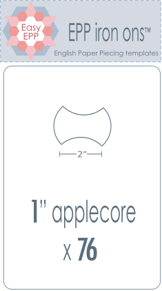 501006 Pack of 76 x 1in applecore iron on washaway precut paper EPP