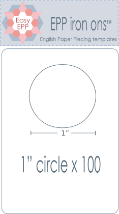 501008 Pack of 100 x 1in circle iron on washaway precut paper EPP