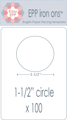 501009 Pack of 100 x 1 1/2in circle iron on washaway precut paper EPP