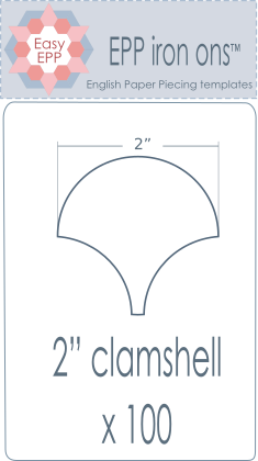 501012 Pack of 100 x 2in clamshell iron on washaway precut paper EPP