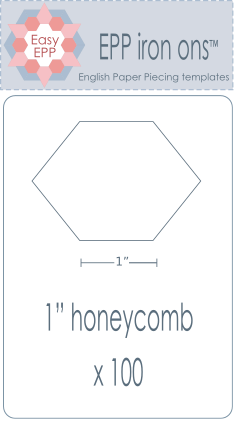 501023 Pack of 100 x 1in honeycomb iron on washaway precut paper EPP