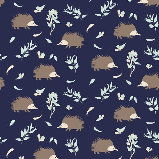 105001 Echidna Play Navy by Amanda Joy Callaghan 100% cotton