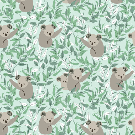 105009 Koala Climb Green by Amanda Joy Callaghan 100% cotton