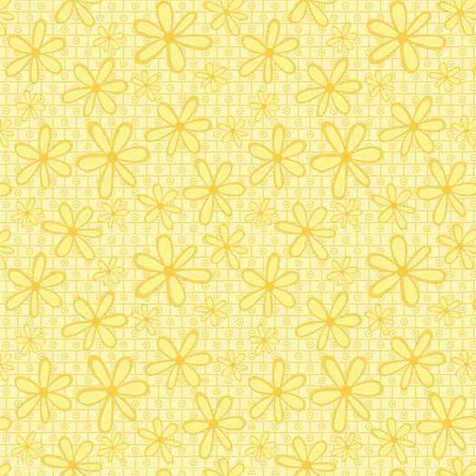 102021 Basically Hugs Daisies Yellow by Helen Stubbings 100% cotton