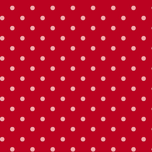102030 Basically Hugs Dots Red by Helen Stubbings 100% cotton