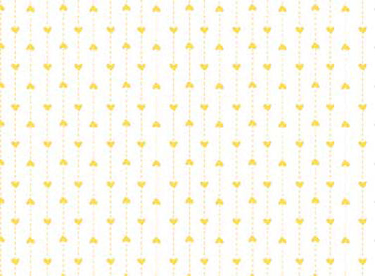 102053 Basically Hugs Hearts Yellow by Helen Stubbings 100% cotton