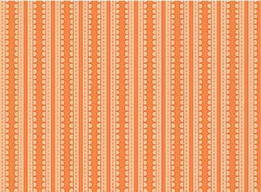 102060 Basically Hugs Scallop Stripes Orange by Helen Stubbings 100% cotton